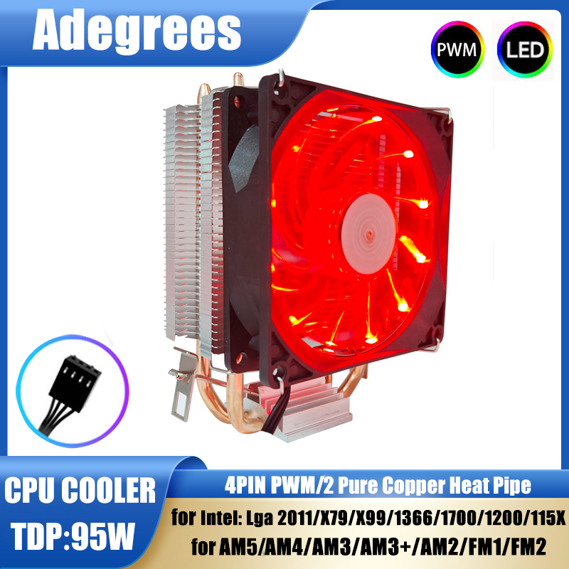 2 Heat-pipes CPU Cooler Tower  - Air Cooler Cpu recension och pris